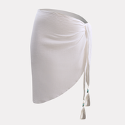 Pareo Pompones Blanco Algodón Talla Unica Chamela 43255