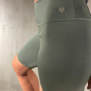 Leggins Calzas Deportivas VERDE Mujer Biker 66584 Tiro Alto