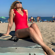 Traje De Baño Rojo Con Bolero y Control Abdomen 97975