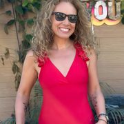 Traje De Baño Rojo Con Bolero y Control Abdomen 97975