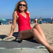 Traje De Baño Rojo Con Bolero y Control Abdomen 97975