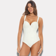 Traje de baño blanco control de abdomen copas fijas Chamela 42895